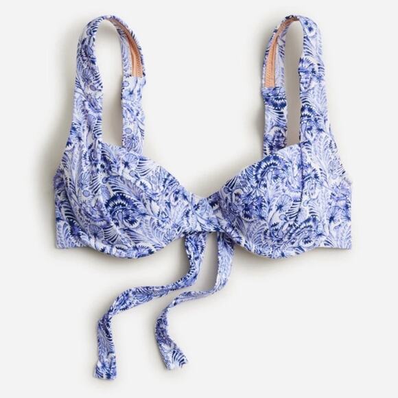 J. Crew Other - J. Crew Womens Cross Back Underwire Bikini Top Size 42D In Dandelion Swirl
